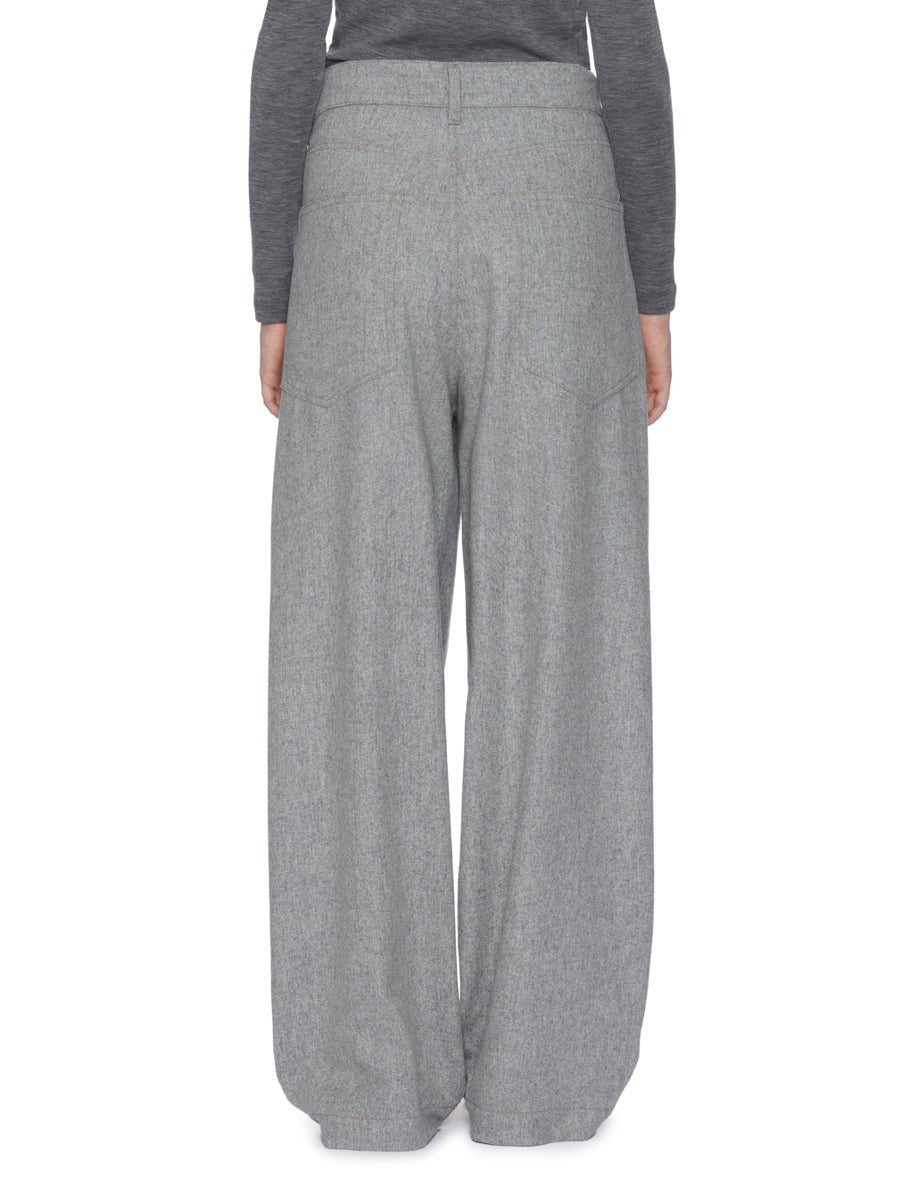 pantalone gigi lana over grigio - jejia - pantalone