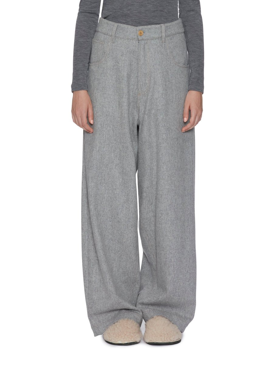pantalone gigi lana over grigio - jejia - pantalone