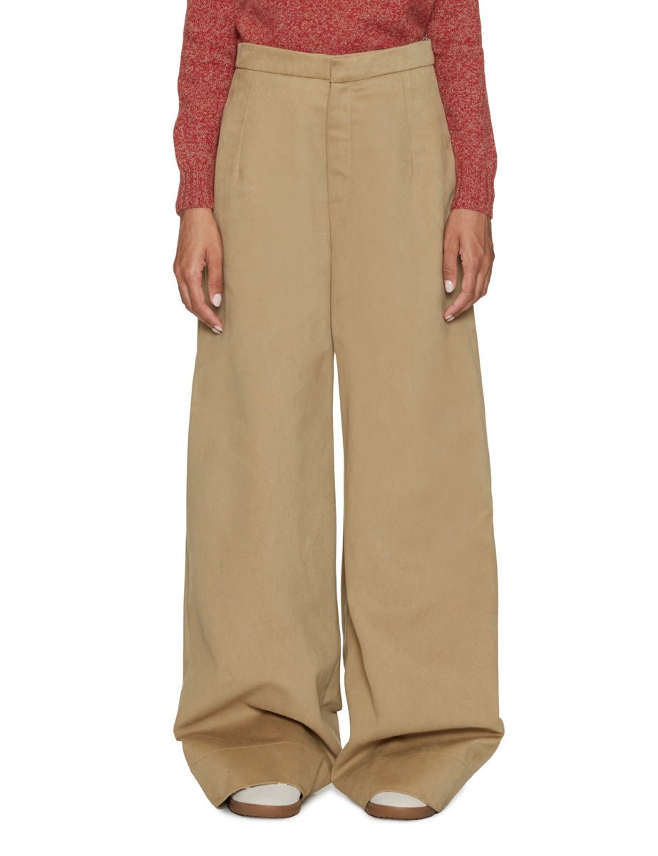 pantalone jean bull cotton beige - jejia - pantalone