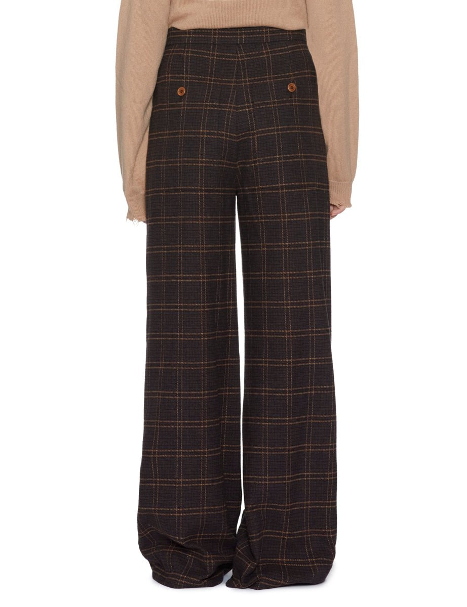pantalone jean tessuto finestrato cacao - jejia - pantalone