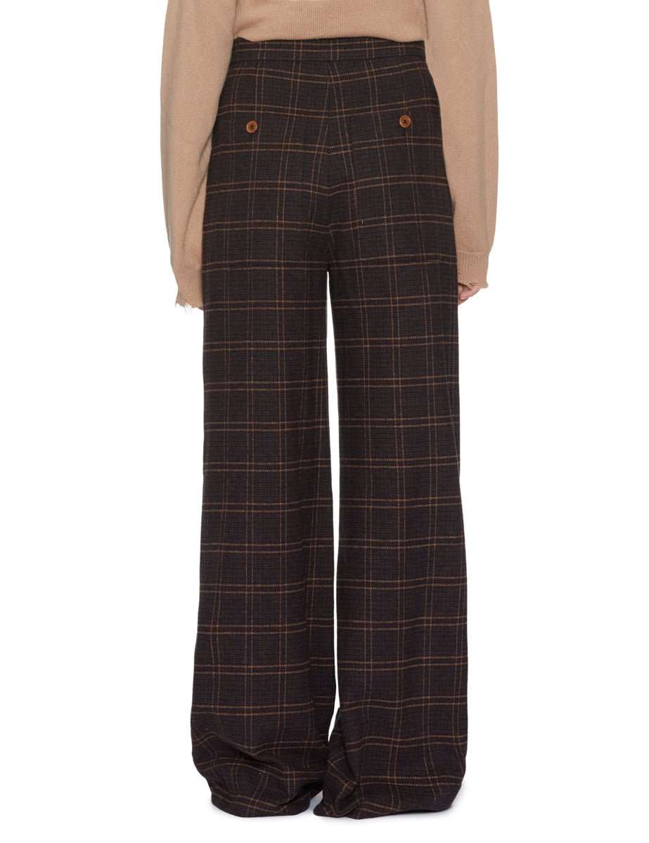 pantalone jean tessuto finestrato cacao - jejia - pantalone