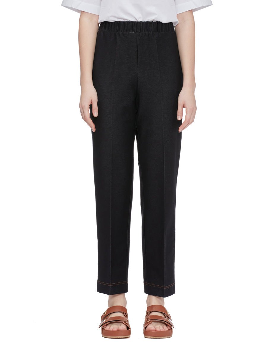 pantalone jersey effetto denim blu - max mara leisure - pantalone