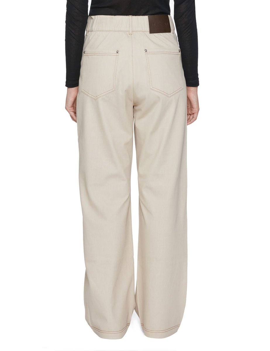 pantalone jersey effetto denim lino - mm by max mara - pantalone