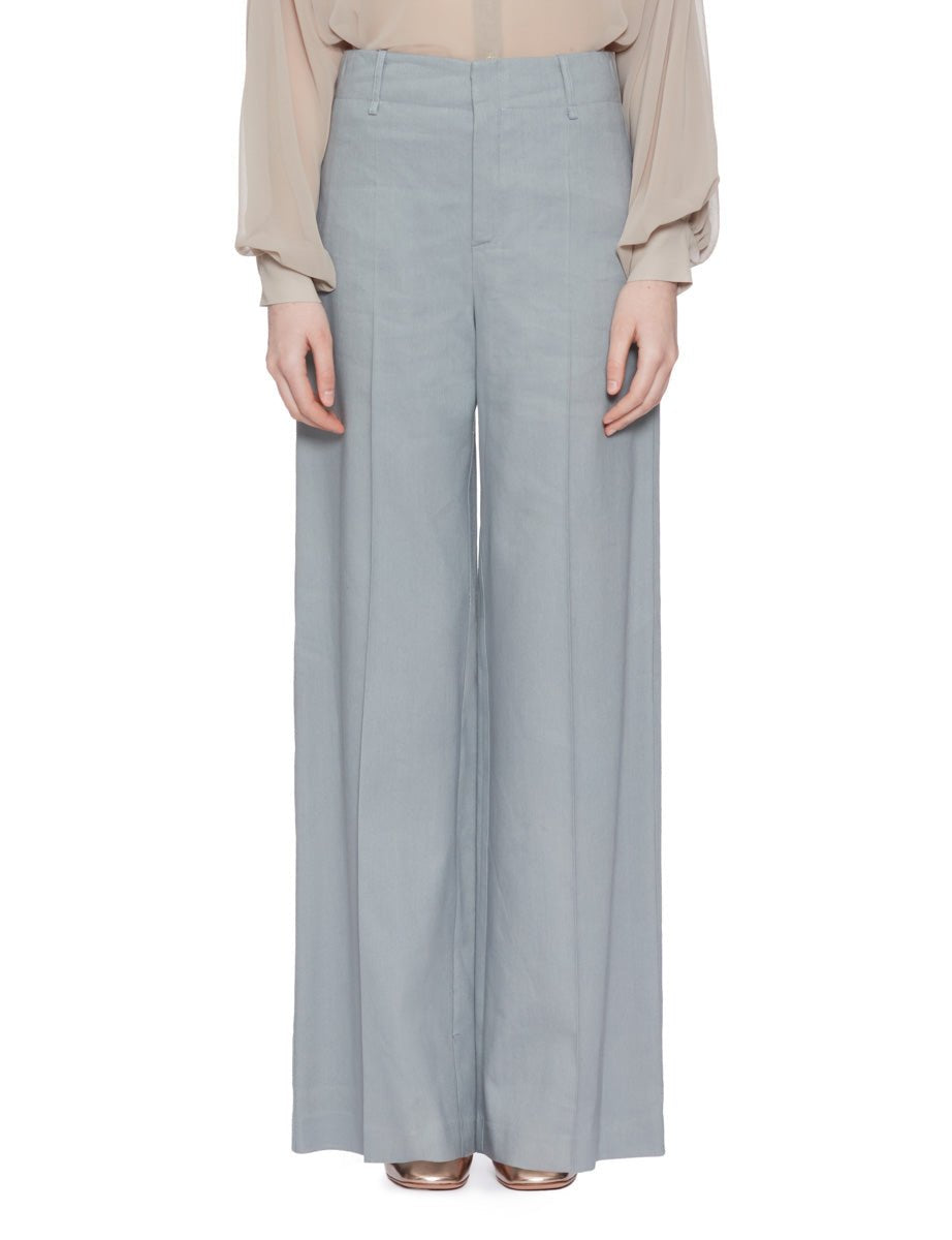 pantalone lino stretch grigio - alysi - pantalone
