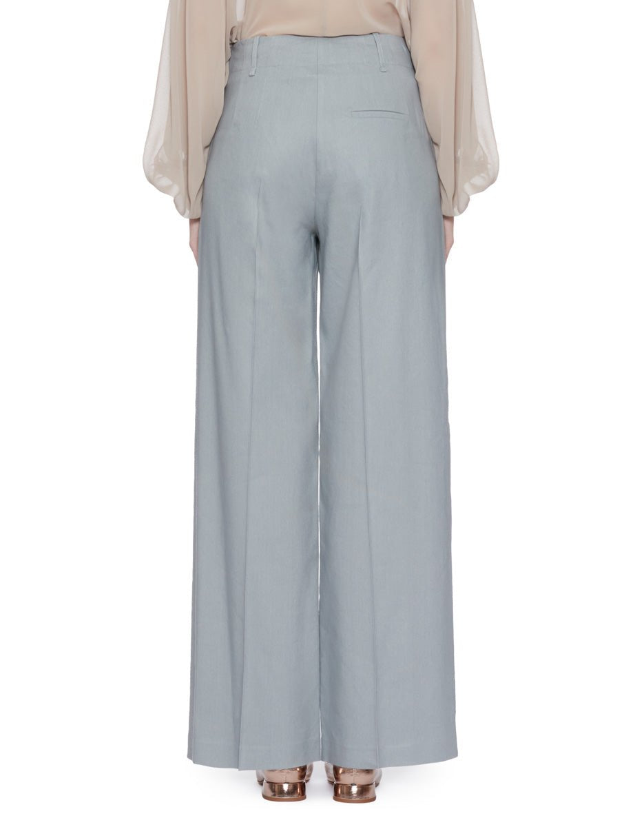 pantalone lino stretch grigio - alysi - pantalone