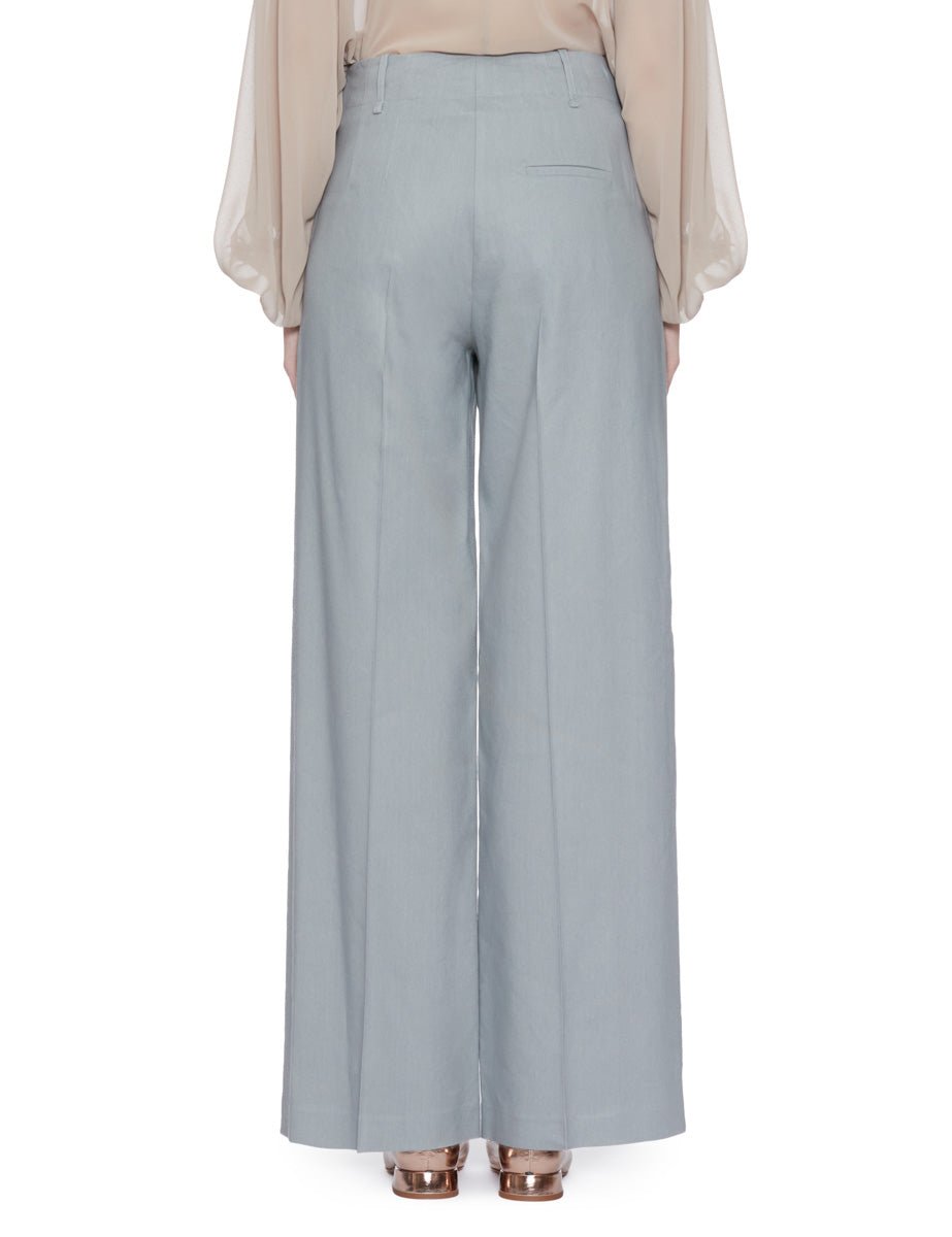 pantalone lino stretch grigio - alysi - pantalone