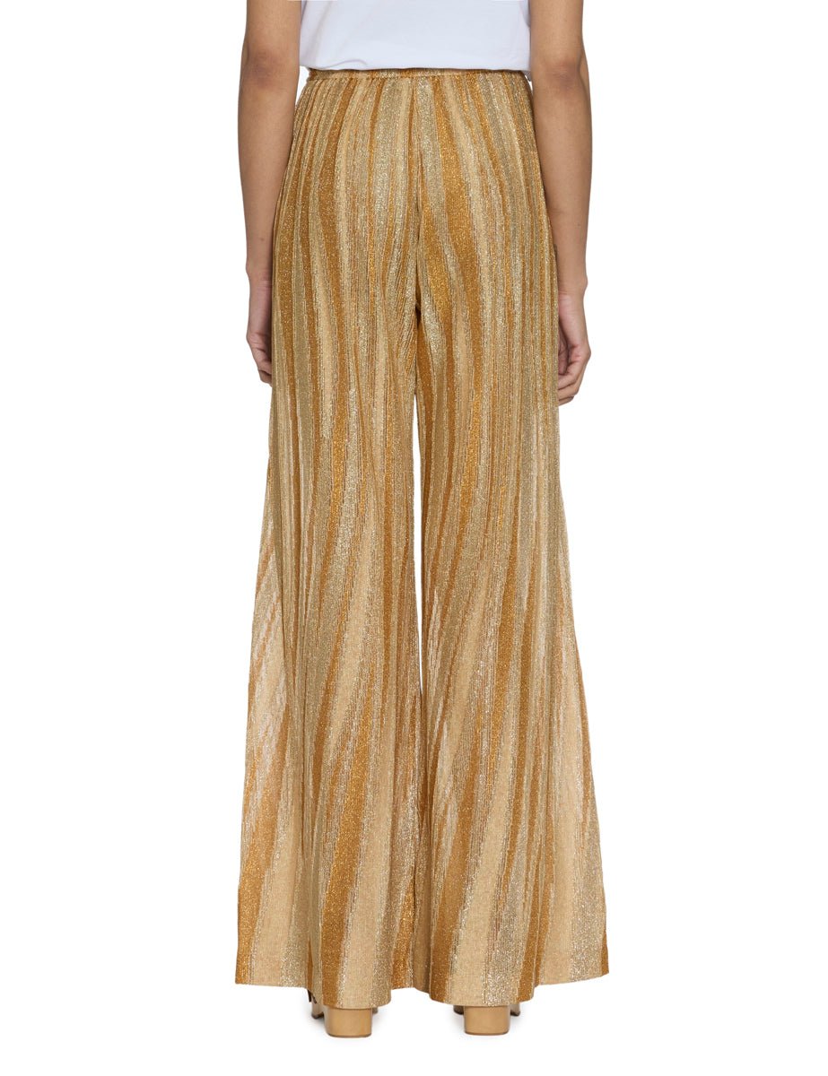 pantalone maglia lurex jacquard gold - forte forte - pantalone