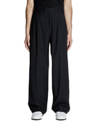 pantalone over doppia pinces nero - a paper kid - pantalone elegante