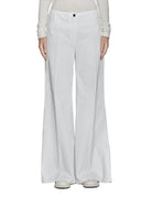 pantalone palazzo elastico velluto gesso - blufrida - pantalone