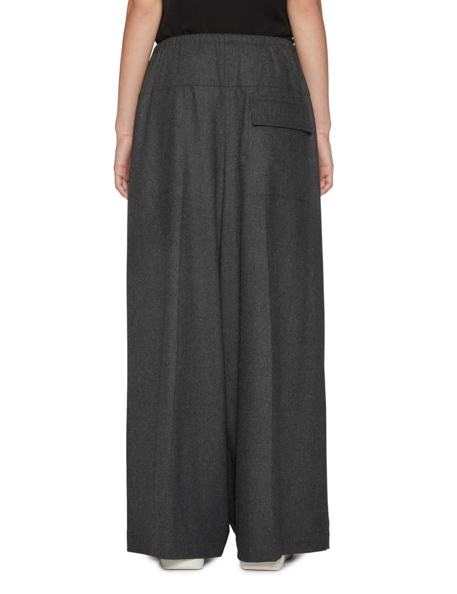 pantalone palazzo flanella antracite - alysi - pantalone