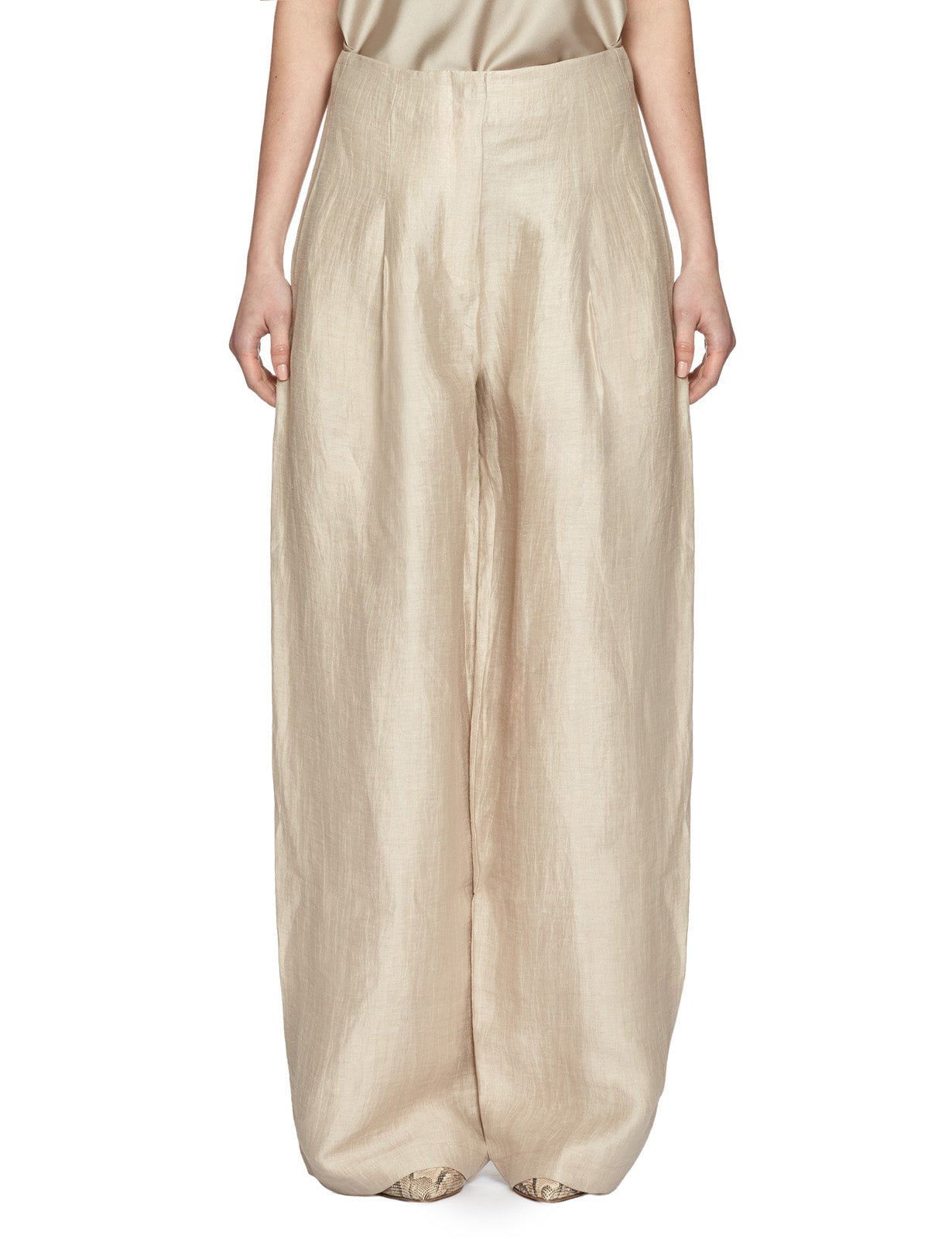 pantalone palazzo ramie cotone corda - alpha - pantalone