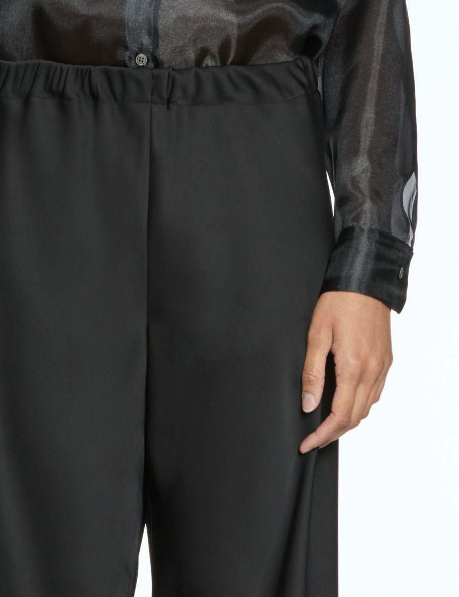 pantalone palazzo raso nero - blufrida - pantalone