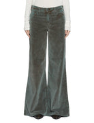 pantalone palazzo velluto muschio - blufrida - pantalone