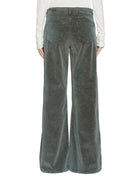 pantalone palazzo velluto muschio - blufrida - pantalone