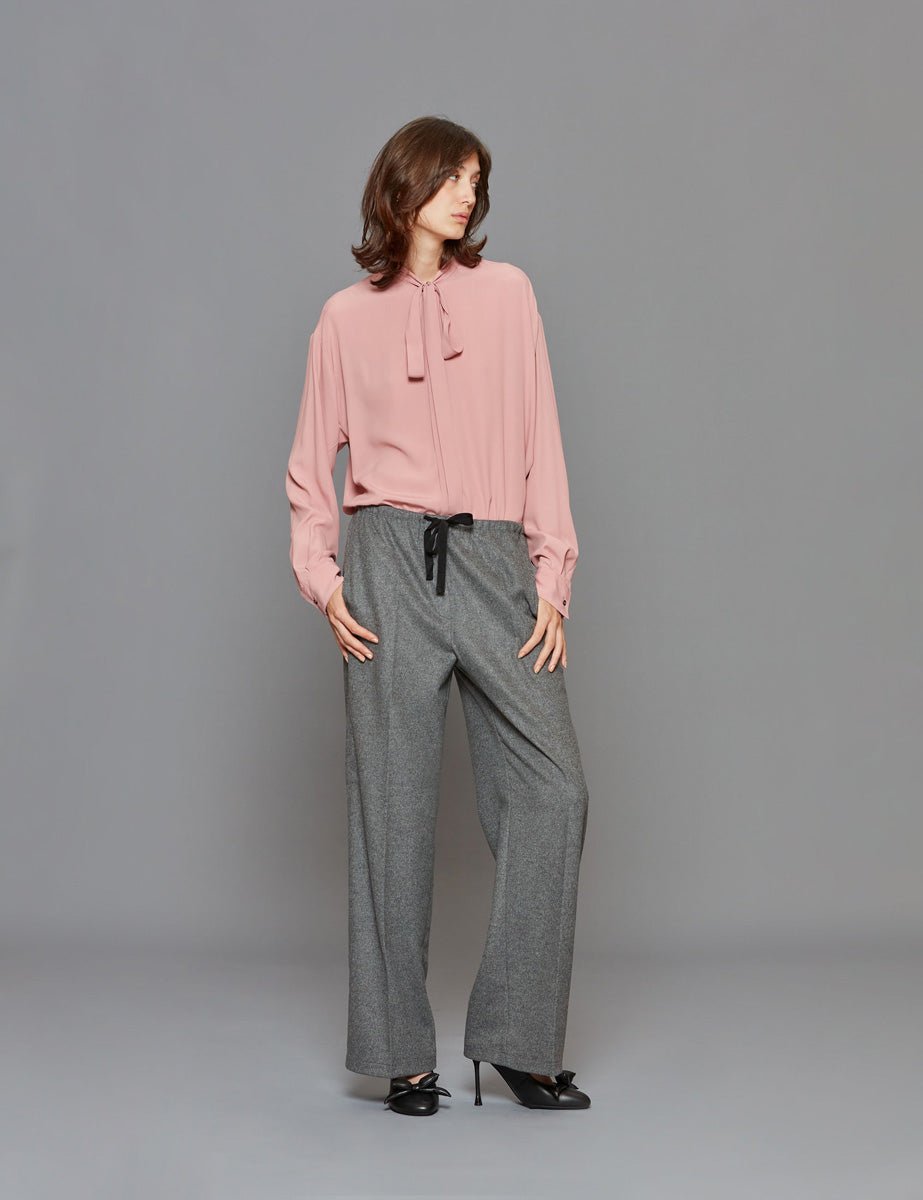 pantalone panno di lana grigio - forte forte - pantalone