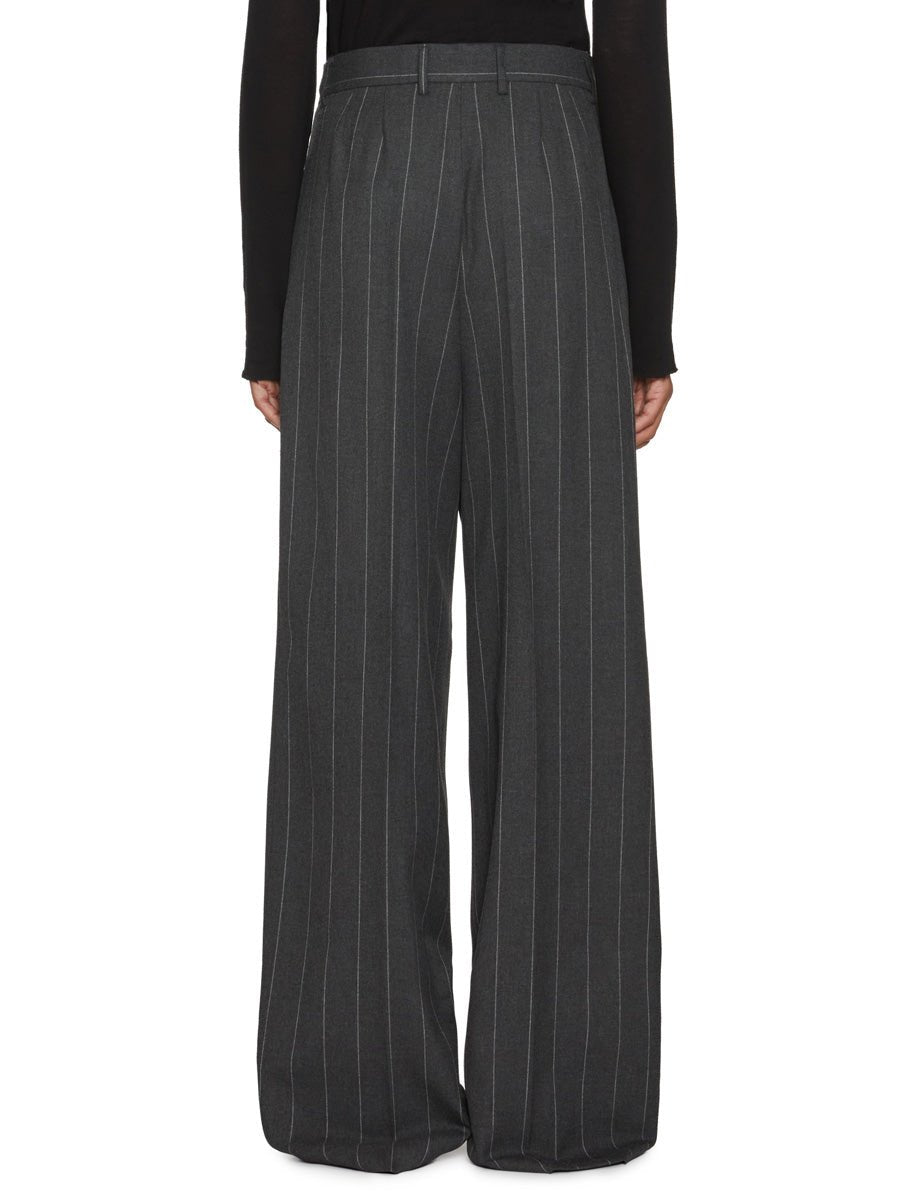 pantalone pinces gessato grigio - jacqueur - pantalone