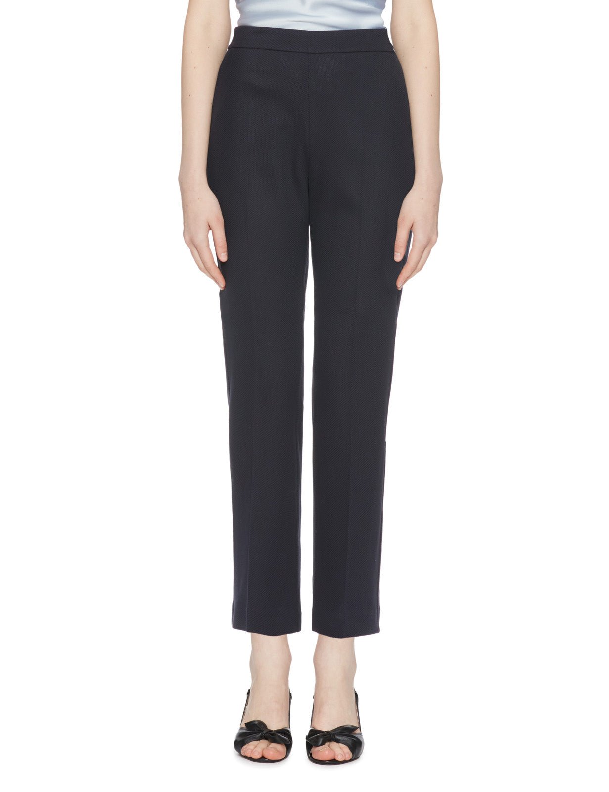 pantalone piquet dritto blu - max mara - pantalone