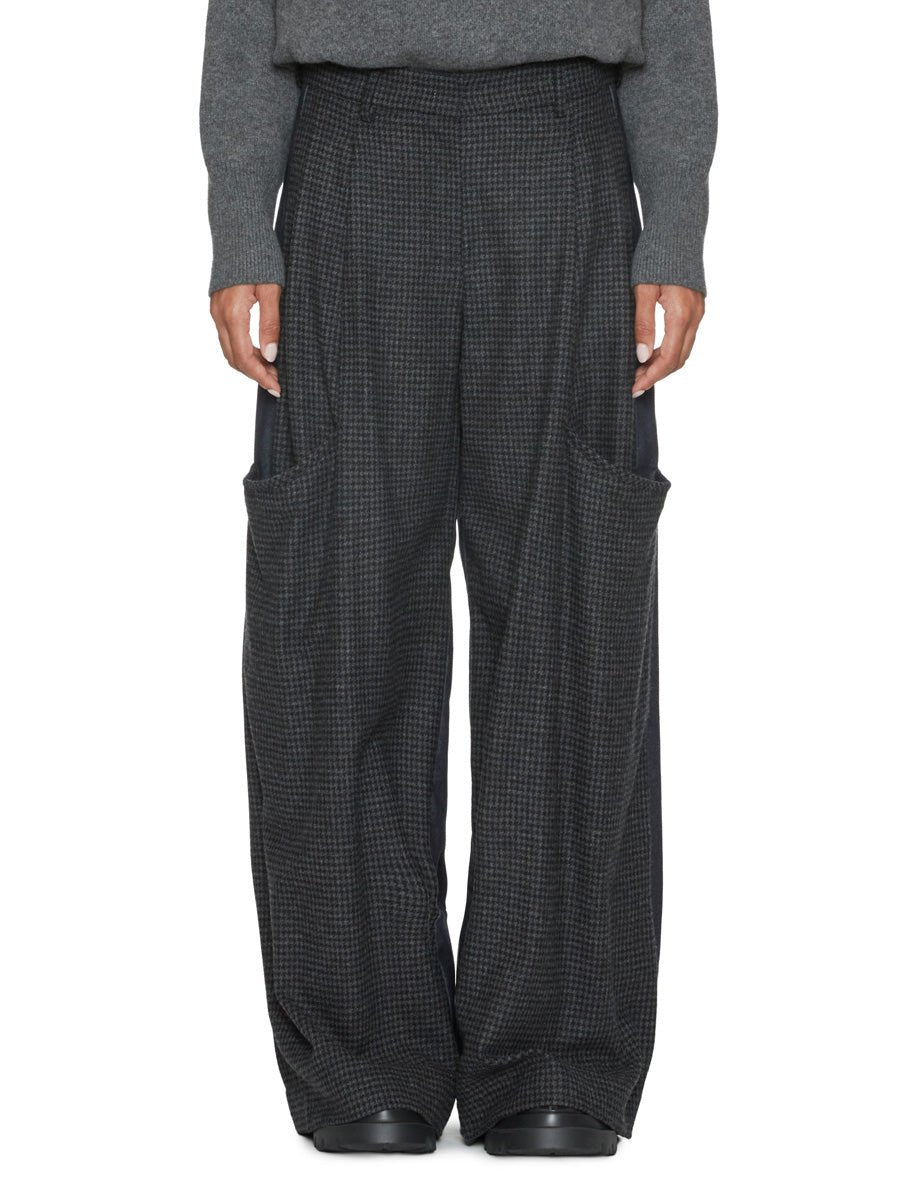 pantalone ryan pied de poule tasconato grigio blu - jejia - pantalone
