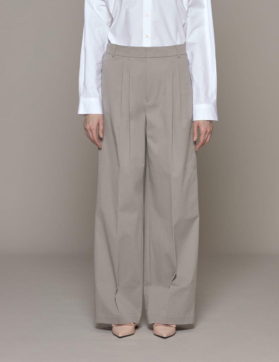 pantalone stella oliver stretch grey moon - tibi - pantalone