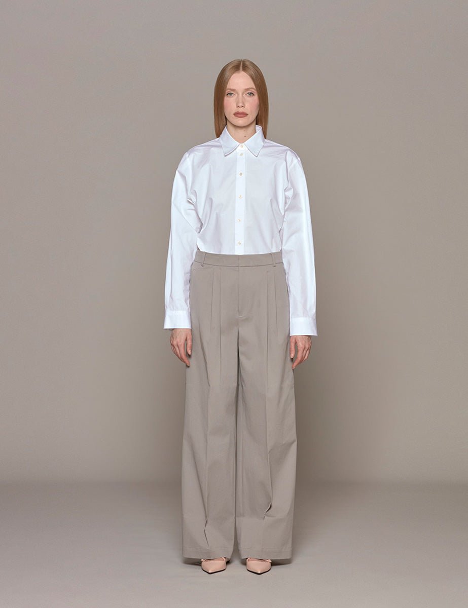 pantalone stella oliver stretch grey moon - tibi - pantalone