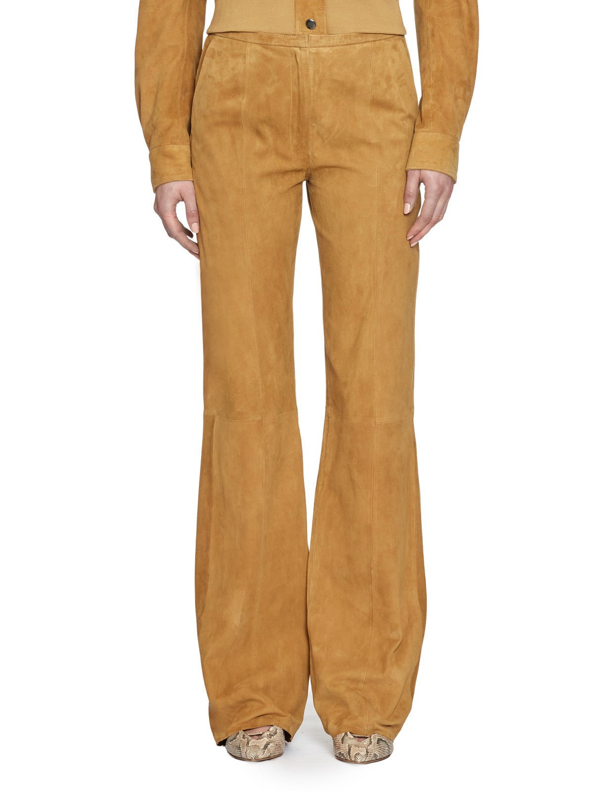 pantalone straight suede ambra - forte forte - pantalone