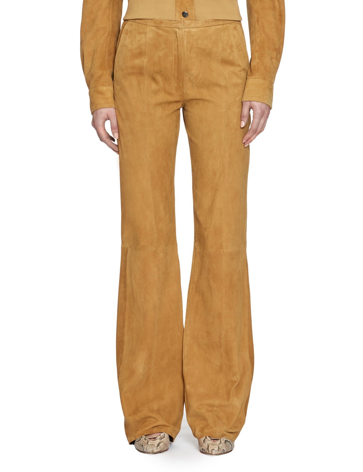 pantalone straight suede ambra - forte forte - pantalone