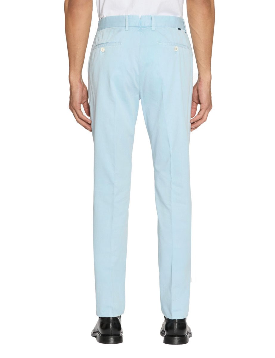 pantalone tapered fit morbido azzurro - incotex - pantalone elegante