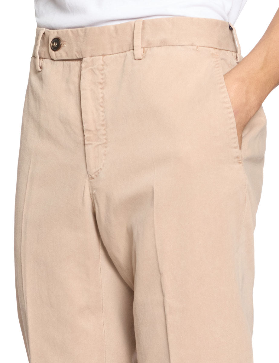 pantalone tapered fit morbido cipria - incotex - pantalone casual