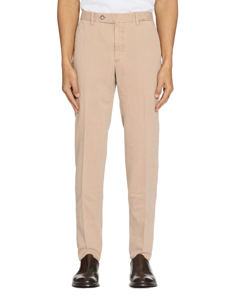 pantalone tapered fit morbido cipria - incotex - pantalone casual