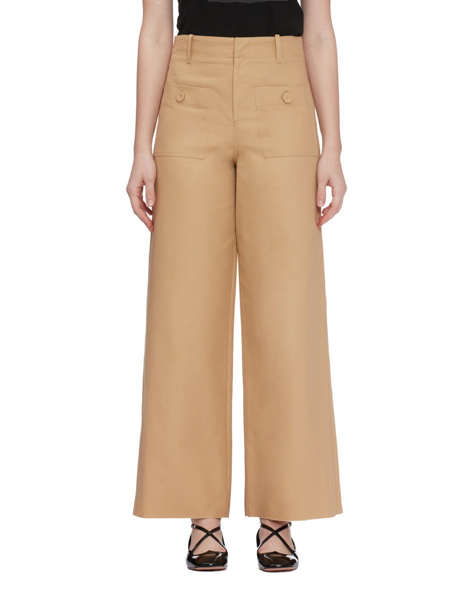 pantalone taschine raso camel - jejia - pantalone