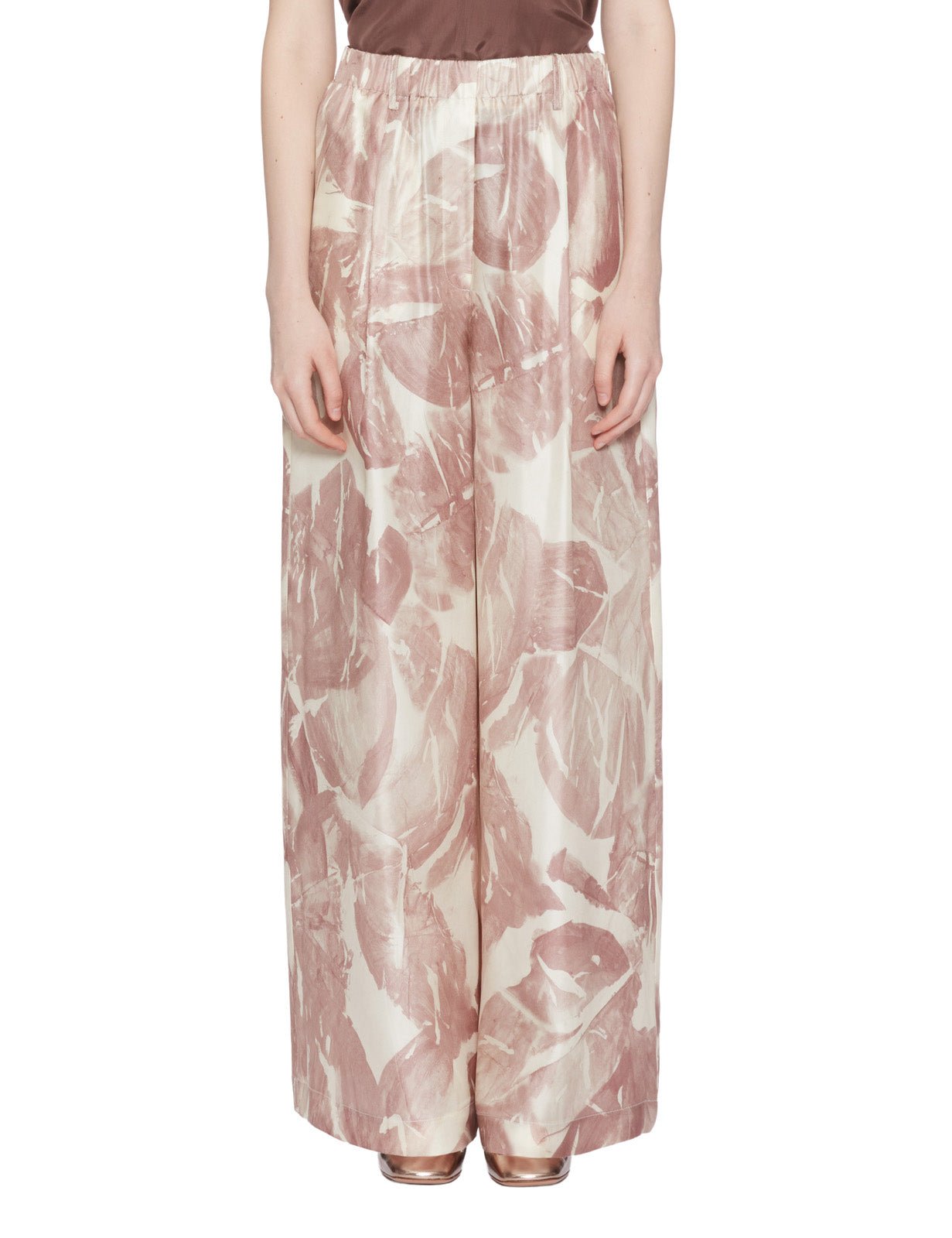 pantalone twill floreale cipria - alysi - pantalone