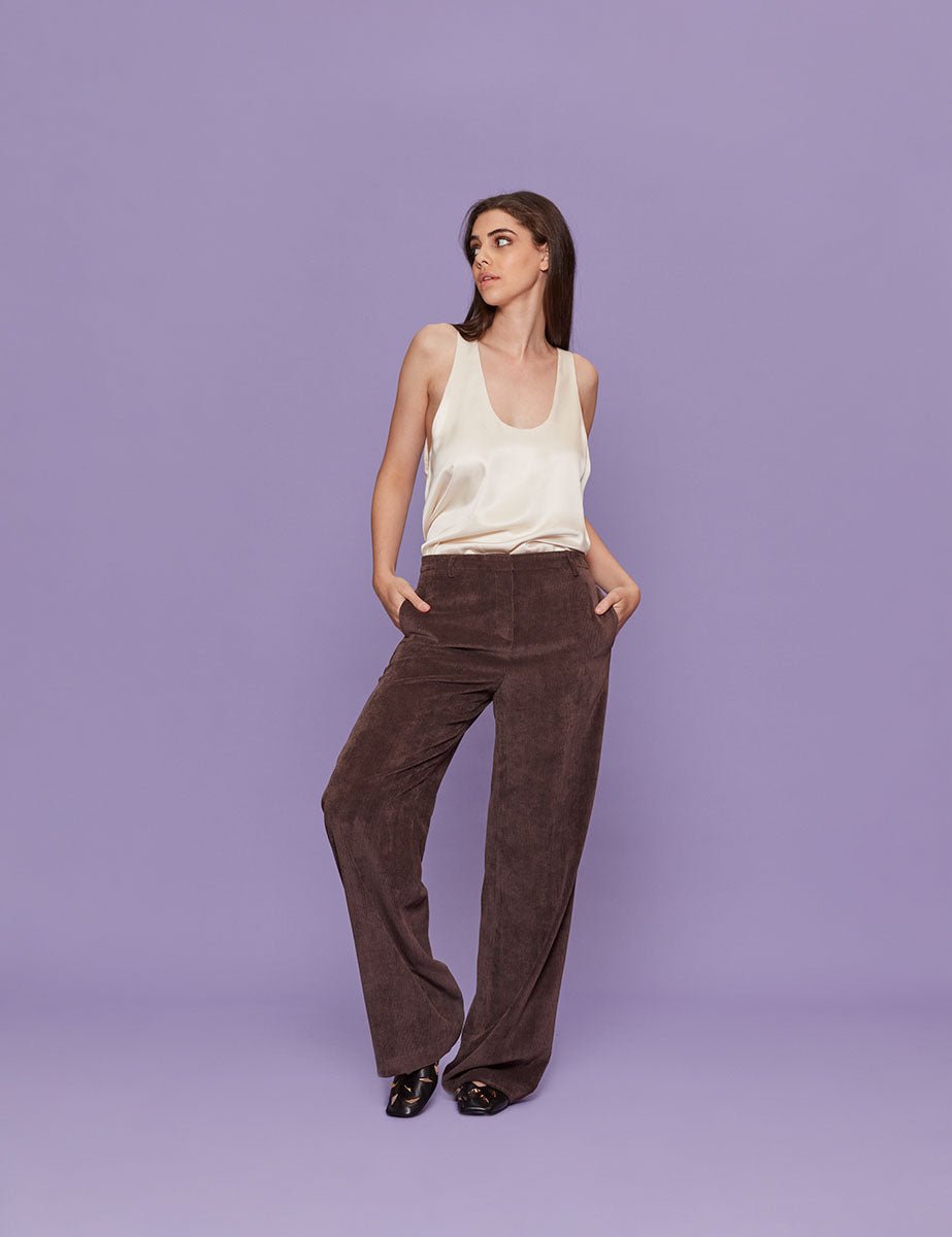 pantalone velluto rocciatore caffe - blufrida - pantalone