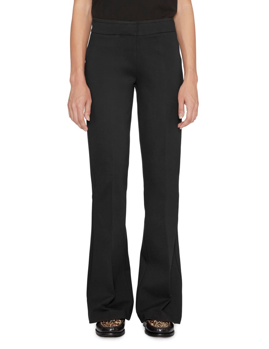 pantalone zampa punto milano nero - blufrida - pantalone