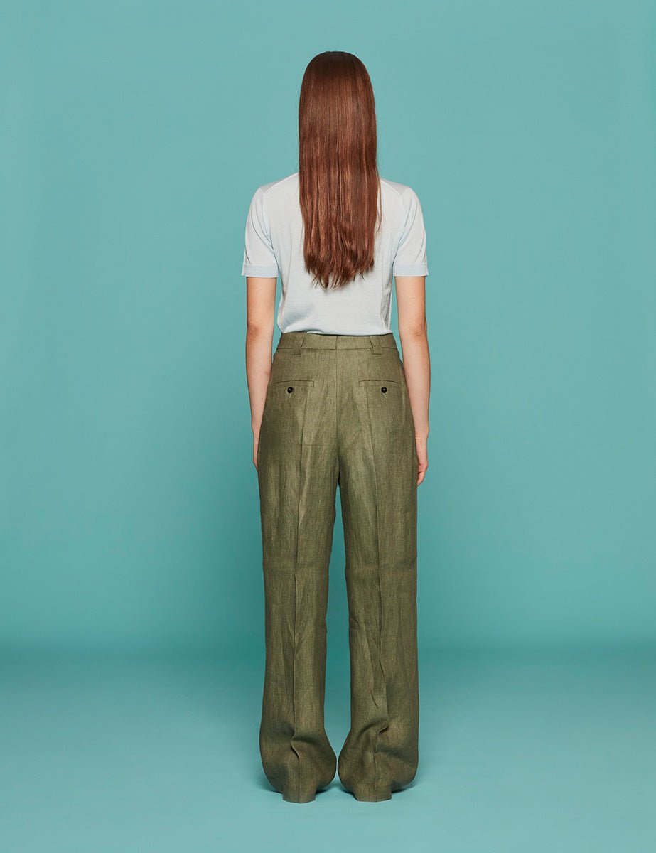 pantapalazzo elodie largo doppia pinces origano - incotex - pantalone