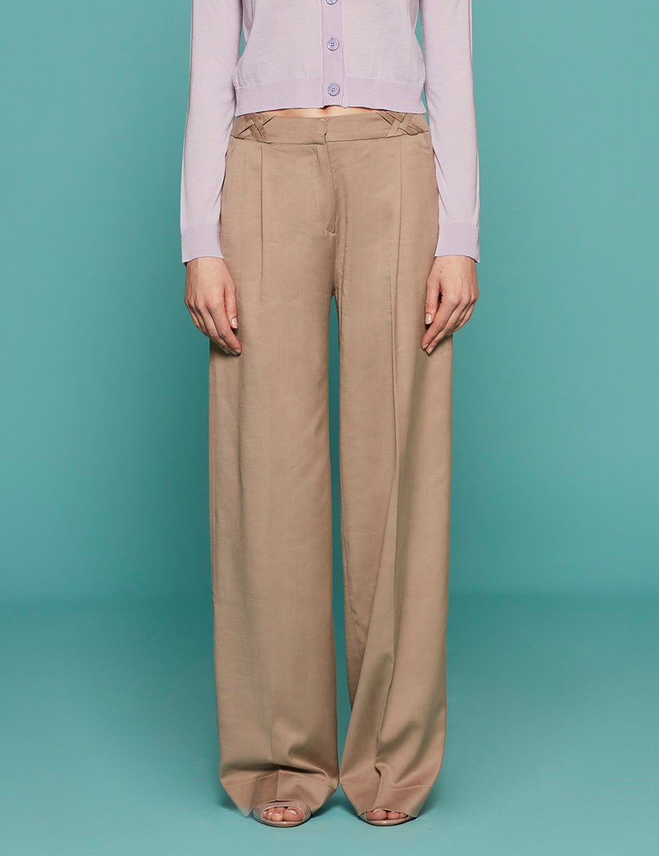 pantapalazzo michiko taupe - mother of pearl - pantalone