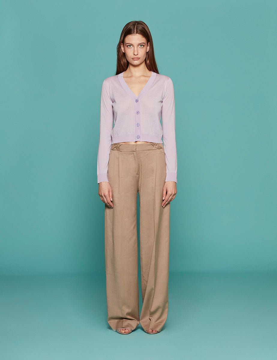 pantapalazzo michiko taupe - mother of pearl - pantalone