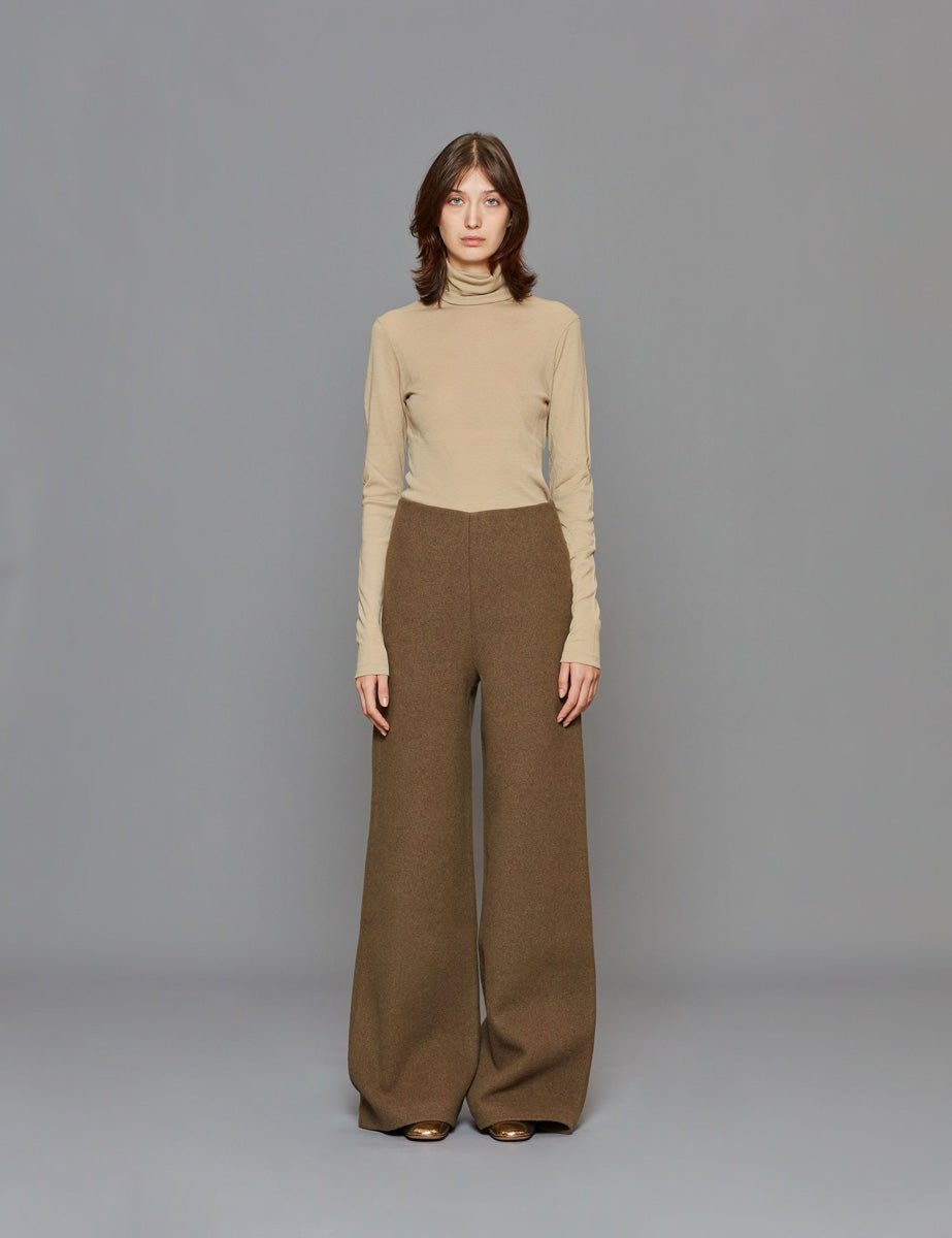 pantapalazzo shaped wool moss - rohe - pantalone