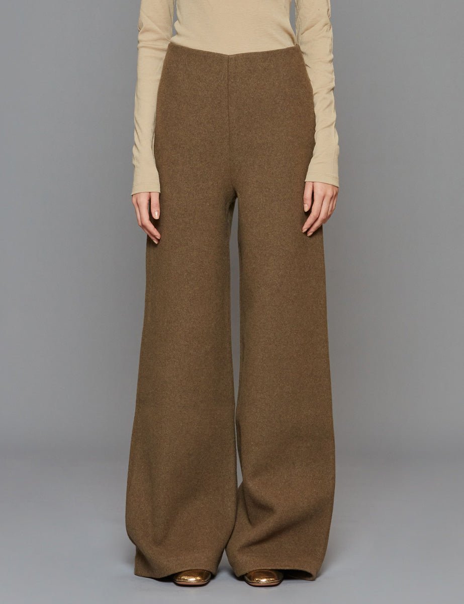 pantapalazzo shaped wool moss - rohe - pantalone
