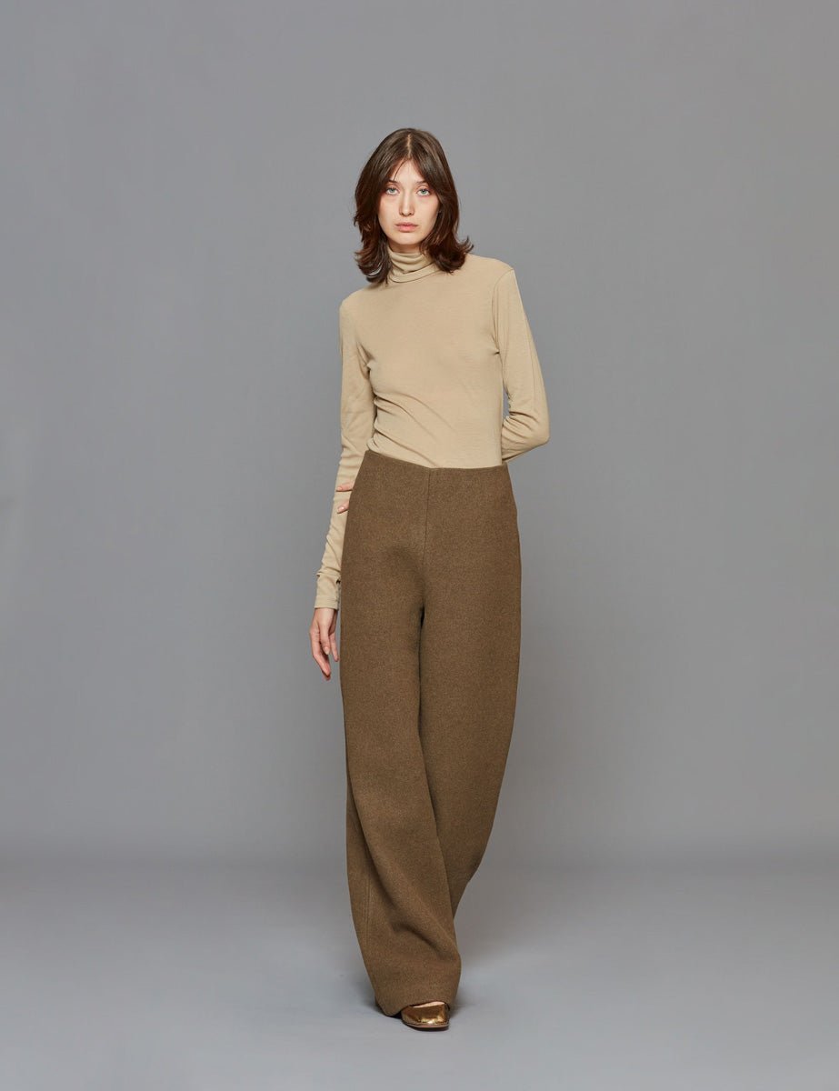 pantapalazzo shaped wool moss - rohe - pantalone