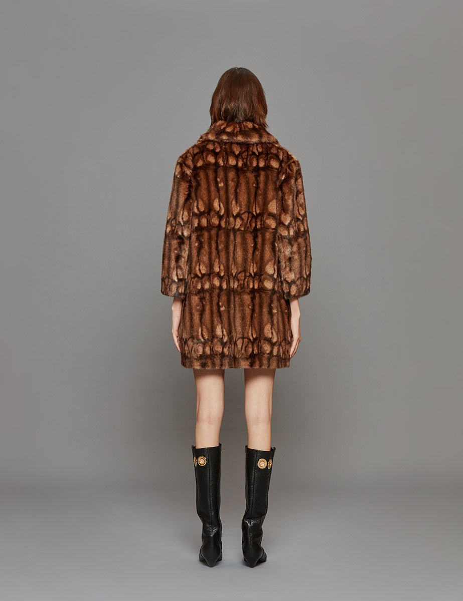 pelliccia fantasia fondo moro - n21 alessandro dell'acqua - pelliccia