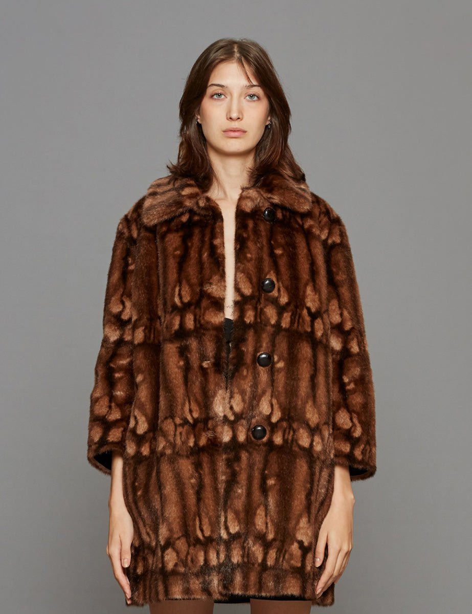 pelliccia fantasia fondo moro - n21 alessandro dell'acqua - pelliccia