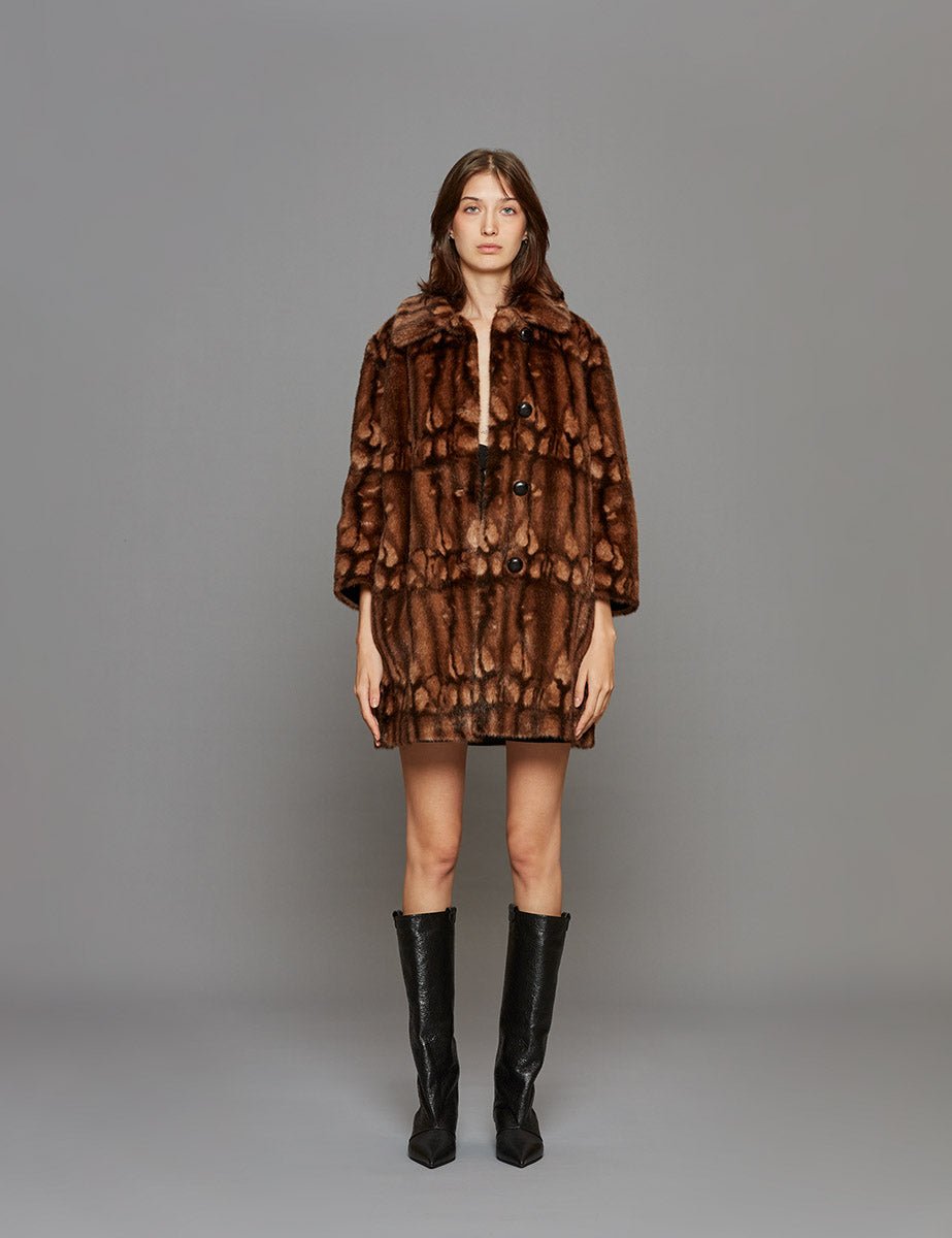 pelliccia fantasia fondo moro - n21 alessandro dell'acqua - pelliccia