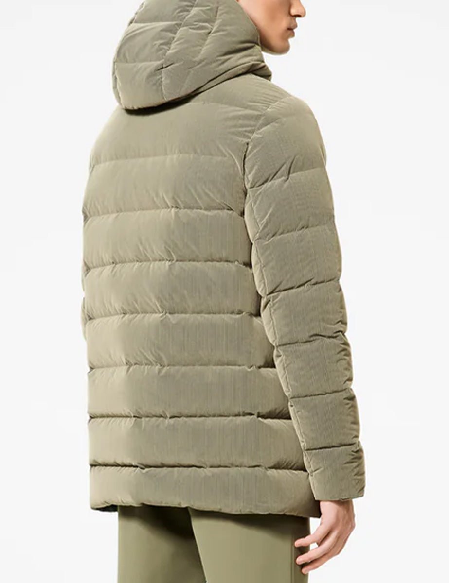 piumino techno velvet cappuccio salvia - rrd - piumino