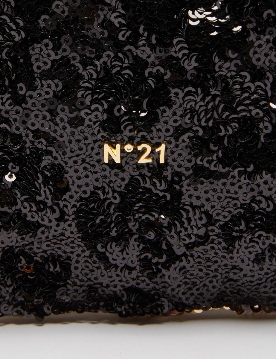 pochette paillettes large black gold - n21 alessandro dell'acqua - clutch