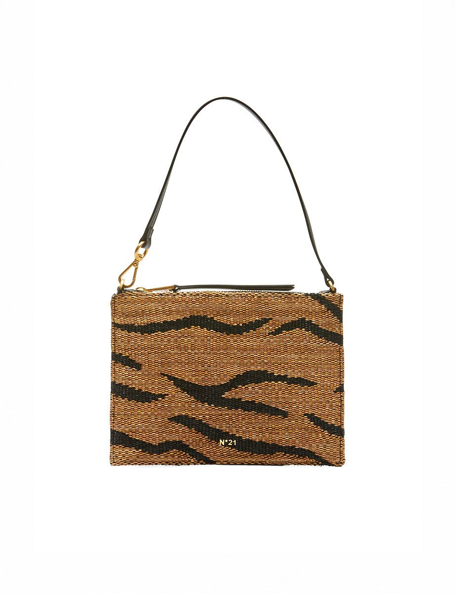 pochette rafia tiger print - n21 alessandro dell'acqua - clutch