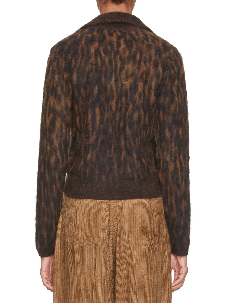 polo baby alpaca lana maculato marrone - roberto collina - pullover