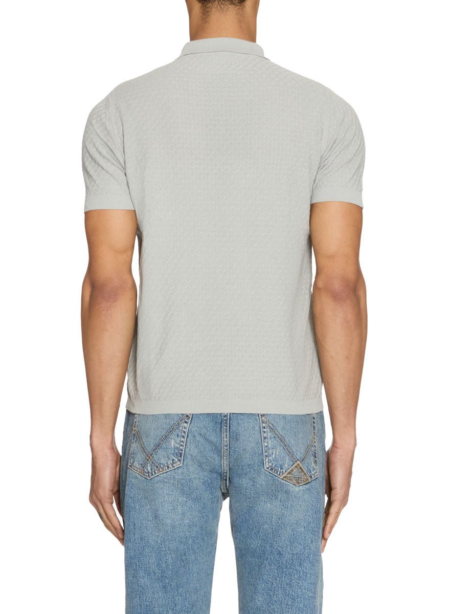 polo bottoni punto fantasia vapore - blufrida - polo