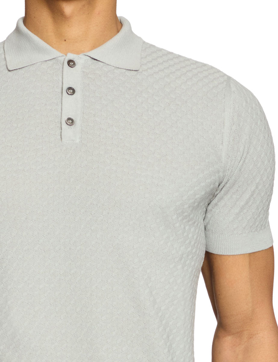 polo bottoni punto fantasia vapore - blufrida - polo