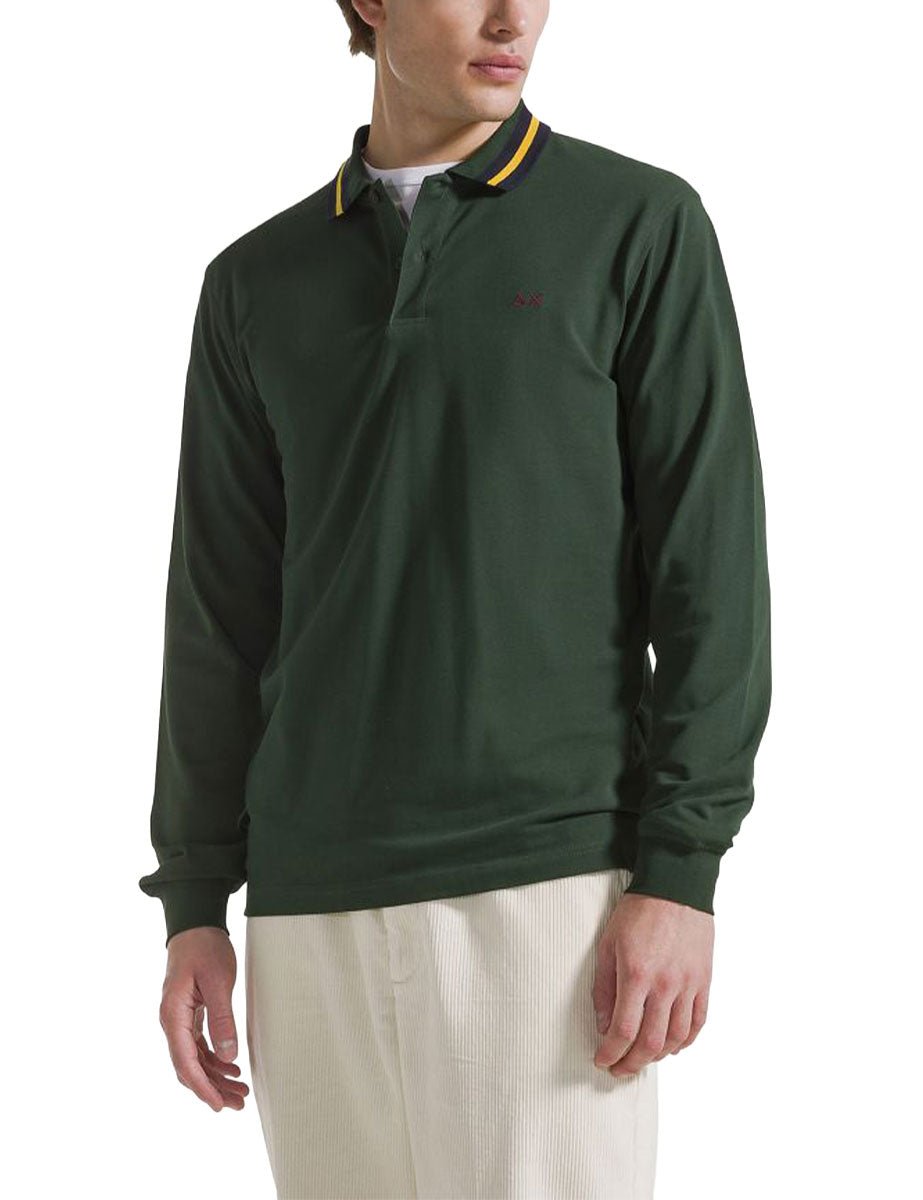 polo collo strisce verde scuro - sun68 - polo