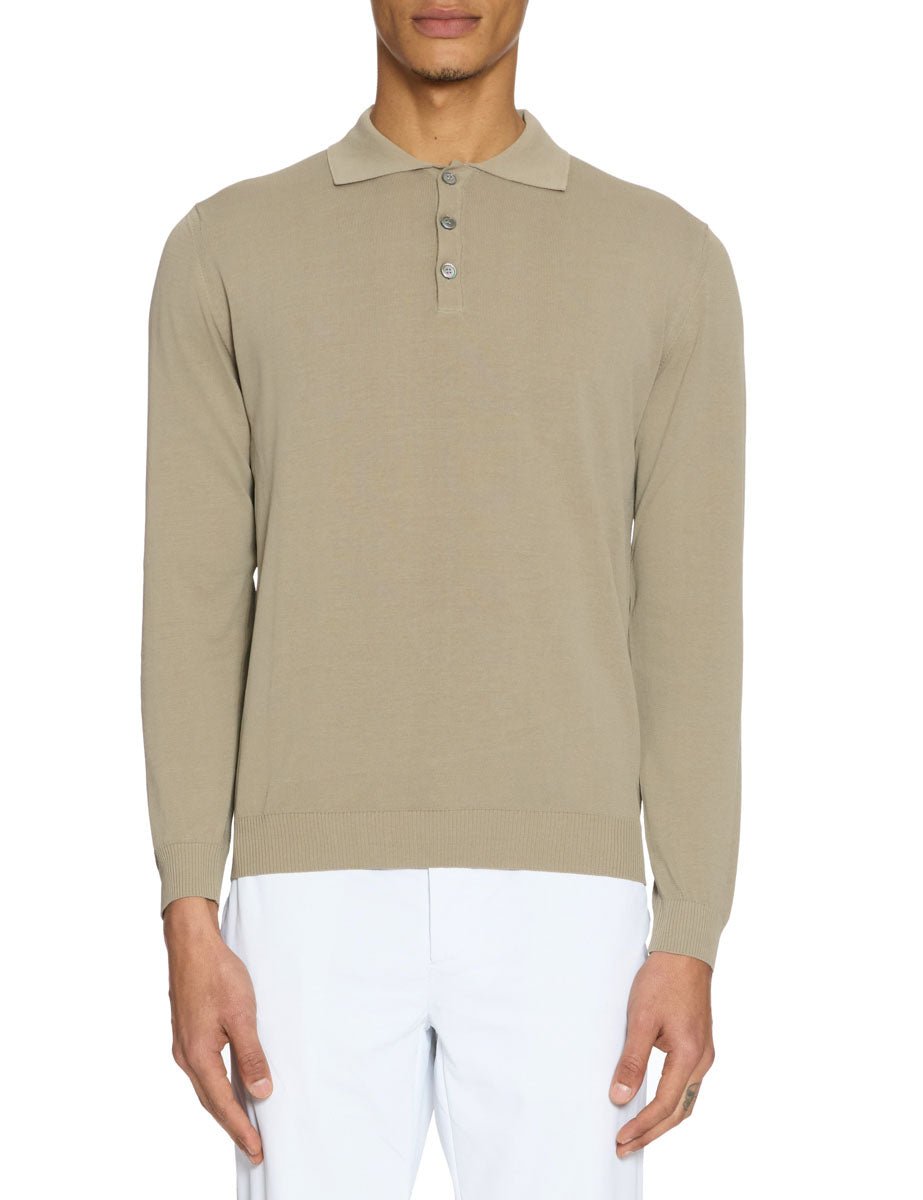 polo cotone crepe tortora - daniele fiesoli - polo